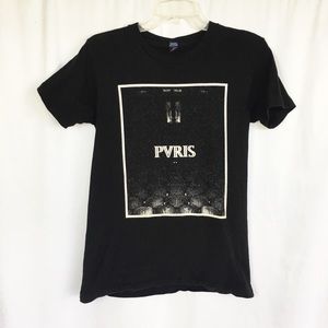 Pvris black cotton graphic band tee S